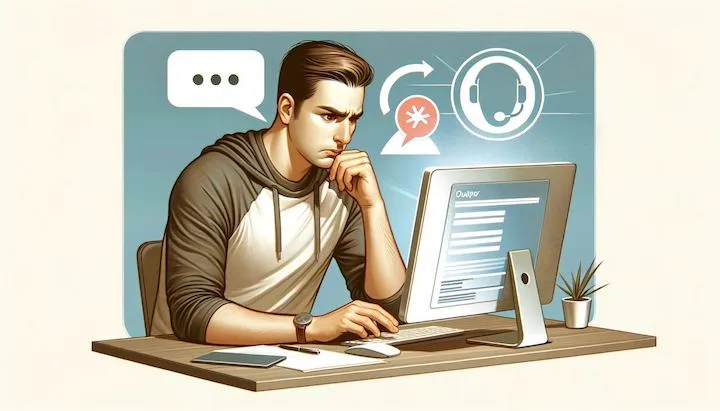 A person encountering technical issues while using omegle